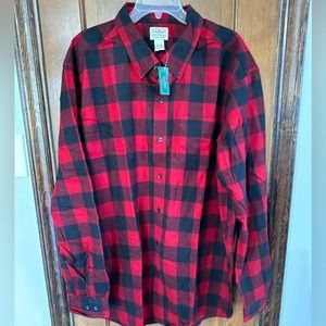 NWT L.L.Bean Scotch Plaid Flannel Button-Down Shirt XXL reg